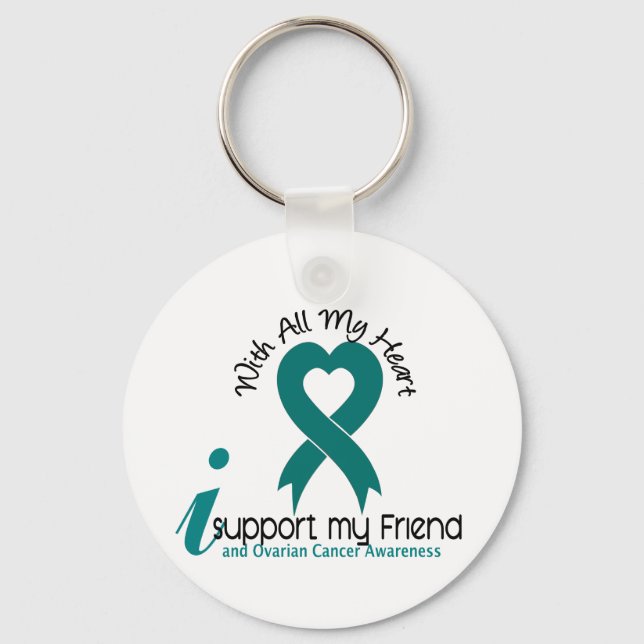 Ovarian Cancer I Support My Friend Keychain (Front)