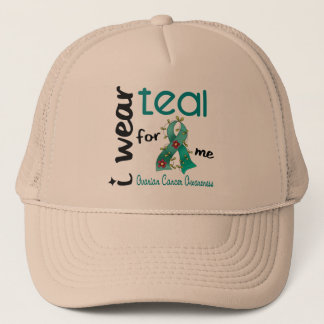 Ovarian Cancer I WEAR TEAL FOR ME 43 Trucker Hat