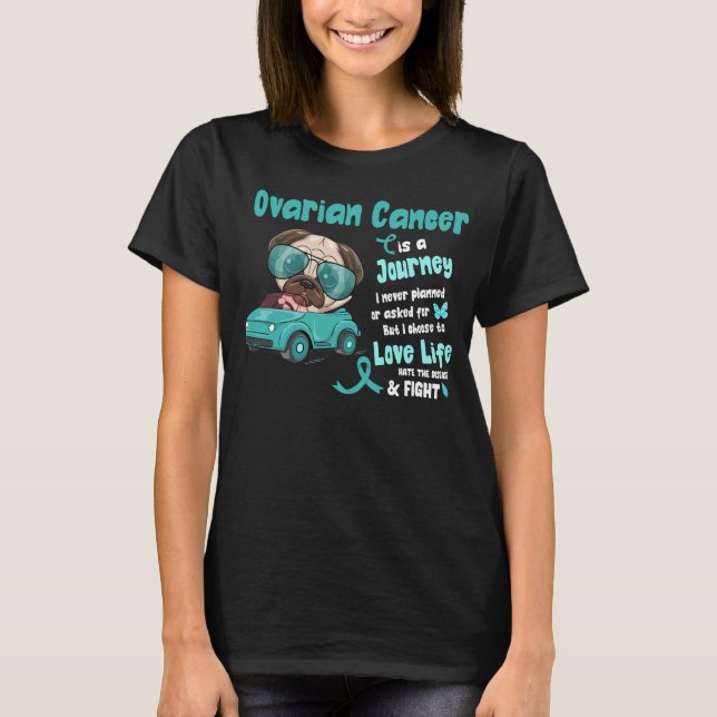 Ovarian Cancer - Is A Journey I Never Planned T-Shirt (Front)