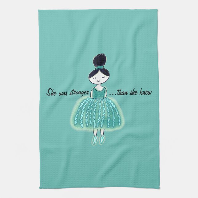 Ovarian Cancer Kitchen Towel (Vertical)