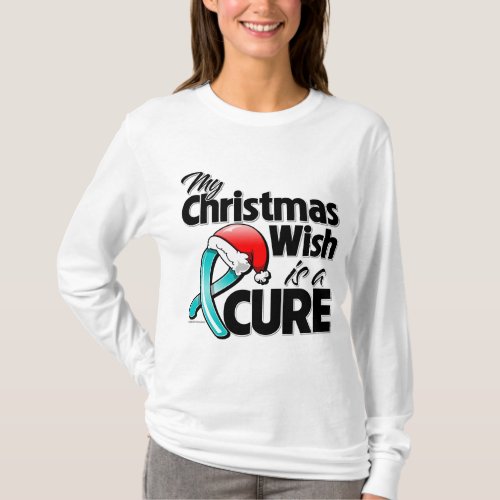 Ovarian Cancer My Christmas Wish is a Cure T_Shirt