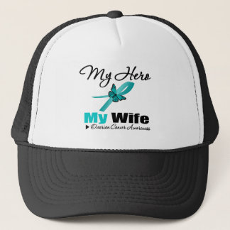 Ovarian Cancer My Hero My Wife Trucker Hat