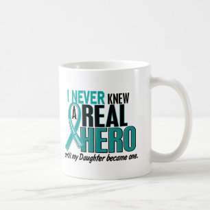 Ovarian Cancer NEVER KNEW A HERO 2 Daughter Coffee Mug