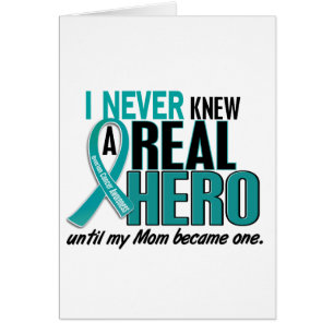 Ovarian Cancer NEVER KNEW A HERO 2 Mom Cards