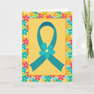 Ovarian Cancer or PCOS Teal Ribbon Awareness Card