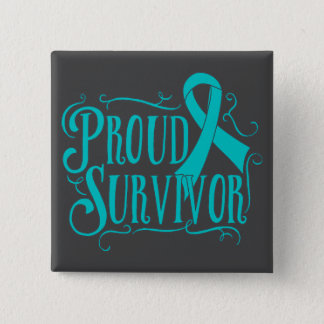 Ovarian Cancer Proud Survivor Pinback Button