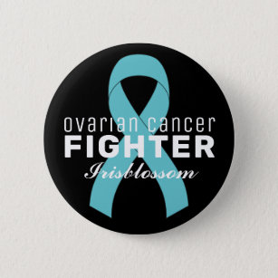 Ovarian Cancer Ribbon Black Button