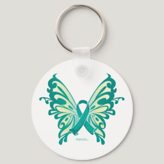 Ovarian Cancer Ribbon Butterfly Keychain