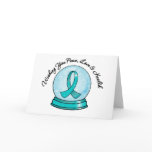 Ovarian Cancer Ribbon Merry Christmas Snowglobe Holiday Card