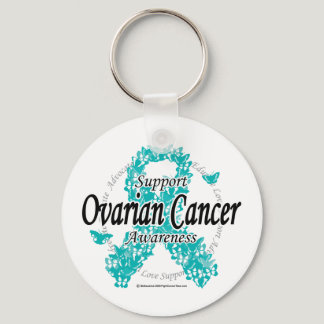 Ovarian Cancer Ribbon of Butterflies Keychain