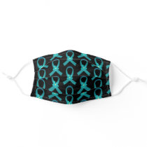 Ovarian Cancer Ribbon PCOS Awareness Adult Cloth Face Mask