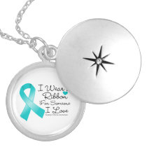 Ovarian Cancer Ribbon Someone I Love Locket Necklace