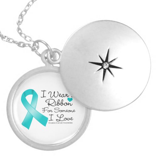Ovarian Cancer Ribbon Someone I Love Locket Necklace