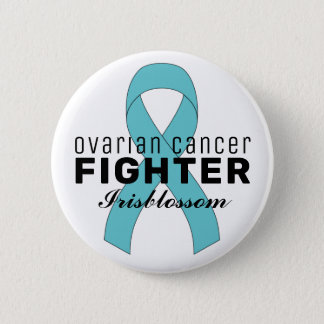 Ovarian Cancer Ribbon White Button