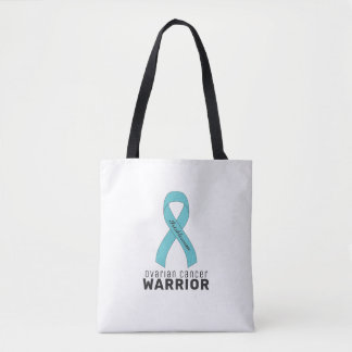Ovarian Cancer Ribbon White Tote Bag