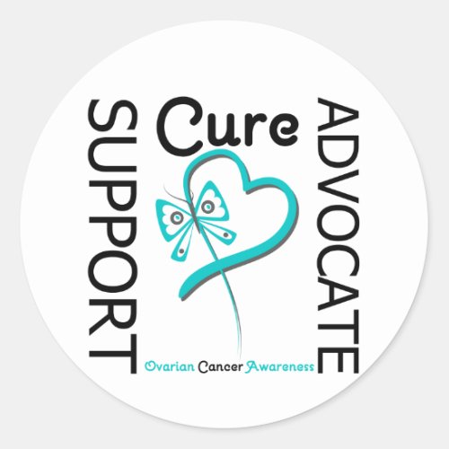 Ovarian Cancer Support Advocate Cure Classic Round Sticker