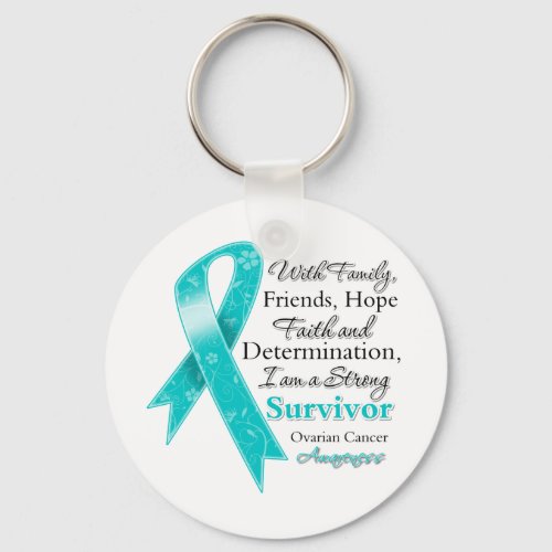 Ovarian Cancer Support Strong Survivor Keychain