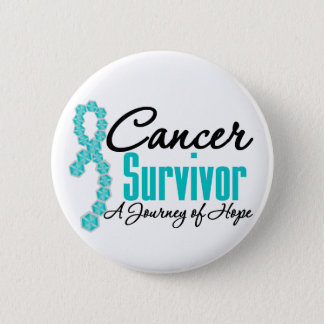 Ovarian Cancer Survivor Awareness Journey Ribbon Button