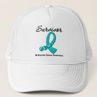 Ovarian Cancer Survivor Gemstone Ribbon Trucker Hat