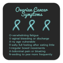 Ovarian Cancer Symptom Checklist Square Sticker