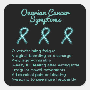 Ovarian Cancer Symptom Checklist Square Sticker