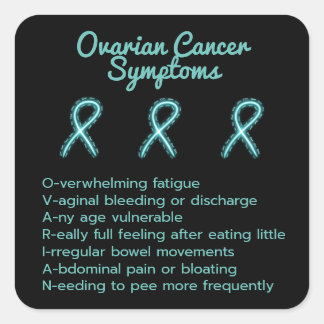 Ovarian Cancer Symptom Checklist Square Sticker