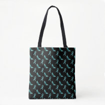 Ovarian Cancer Teal Awareness Ribbon and High Heel Tote Bag
