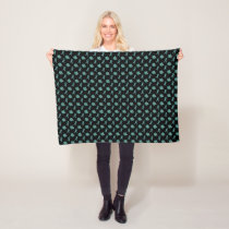 Ovarian Cancer Teal Awareness Ribbon and Kicks Fleece Blanket