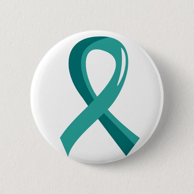 Ovarian Cancer Teal Ribbon 3 Button (Front)