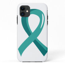 Ovarian Cancer Teal Ribbon 3 iPhone 11 Case