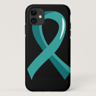 Ovarian Cancer Teal Ribbon 3 iPhone 11 Case