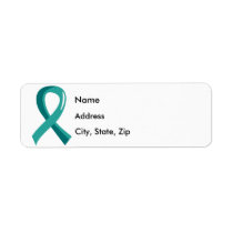 Ovarian Cancer Teal Ribbon 3 Label