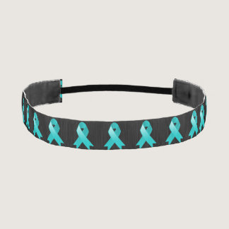 Ovarian Cancer Teal Ribbon Athletic Headband