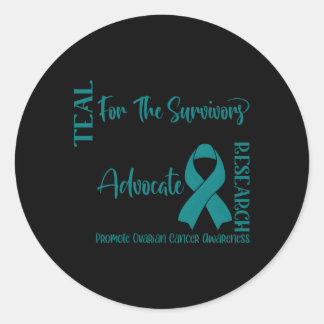 Ovarian Cancer Teal Ribbon Cancer Awareness Classic Round Sticker