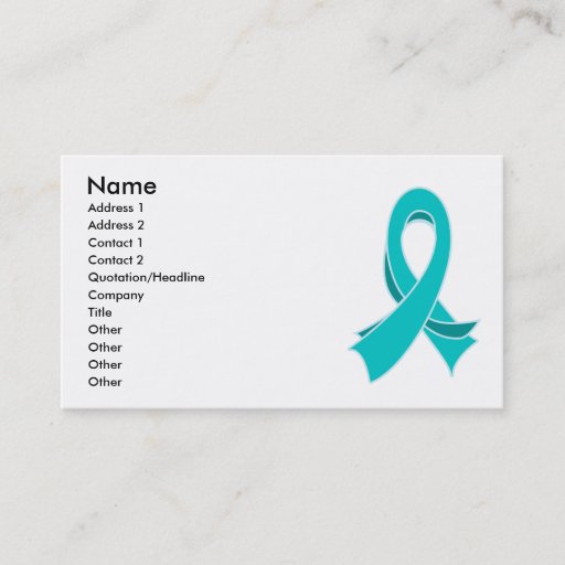 Customizable Ovarian Cancer Teal Ribbon Stylish Business Card