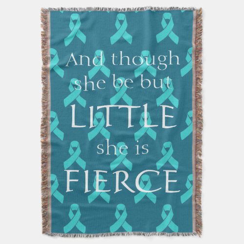 Ovarian Cancer Teal Ribbon Throw Blanket