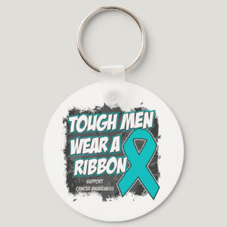 Ovarian Cancer Tough Men Wear A Ribbon Keychain