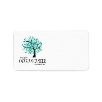 Ovarian Cancer Tree Label by fightcancertees at Zazzle