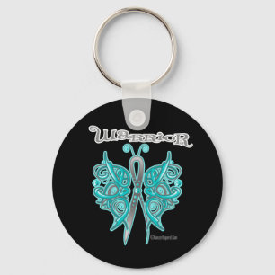 Ovarian Cancer Warrior Celtic Butterfly Keychain