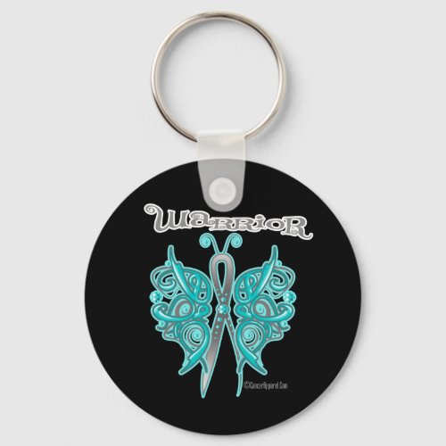 Ovarian Cancer Warrior Celtic Butterfly Keychain