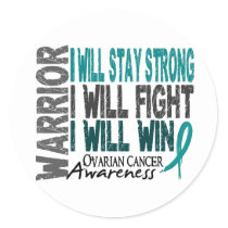 Ovarian Cancer Warrior Classic Round Sticker