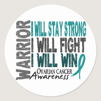 Ovarian Cancer Warrior Classic Round Sticker