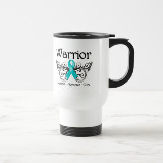 Ovarian Cancer Warrior Scroll Travel Mug