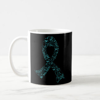 Ovarian Cancer Warrior Teal Ribbon Awareness Coffee Mug