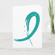 Ovarian Cancer's Teal Ribbon A4 Card