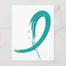 Ovarian Cancer's Teal Ribbon A4 Postcard