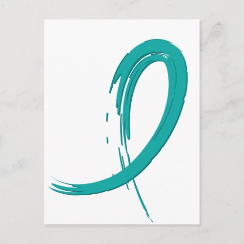 Ovarian Cancers Teal Ribbon A4 Postcard