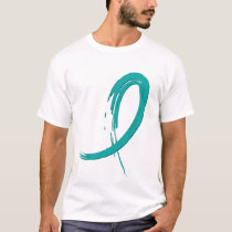 Ovarian Cancer's Teal Ribbon A4 T-Shirt