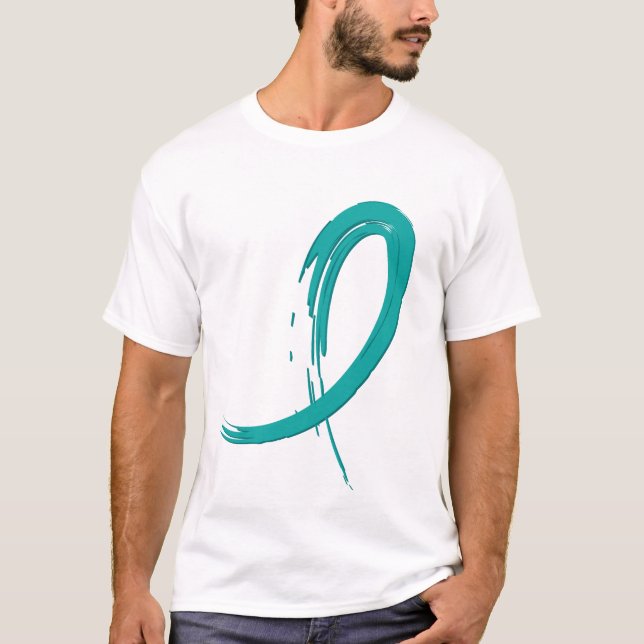 Ovarian Cancer's Teal Ribbon A4 T-Shirt (Front)