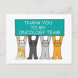 Ovarian Oncology Team Thanks, Cartoon Cats. Postcard